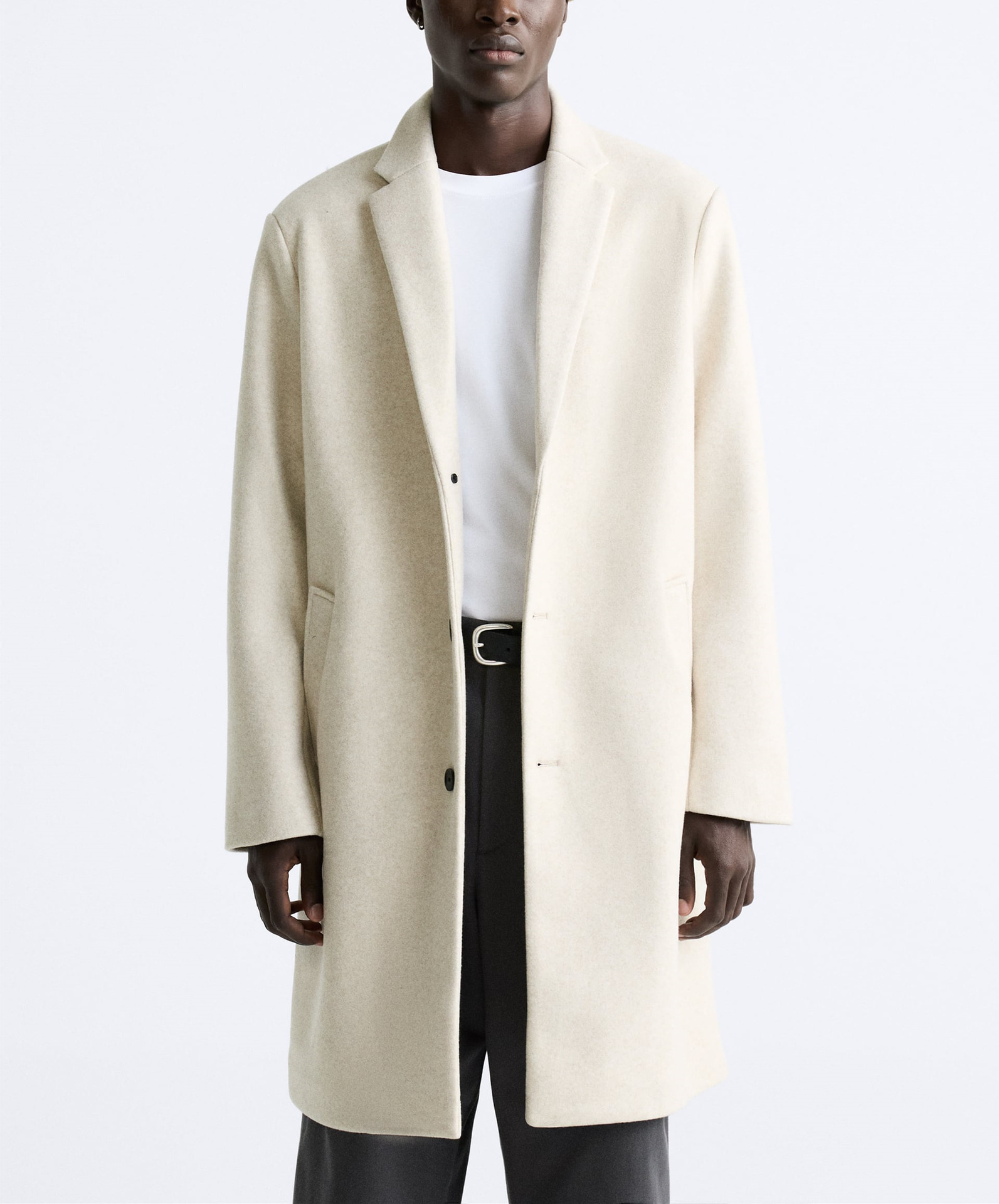 &NEW TPQ Men's Woolen Mid-Length Coat