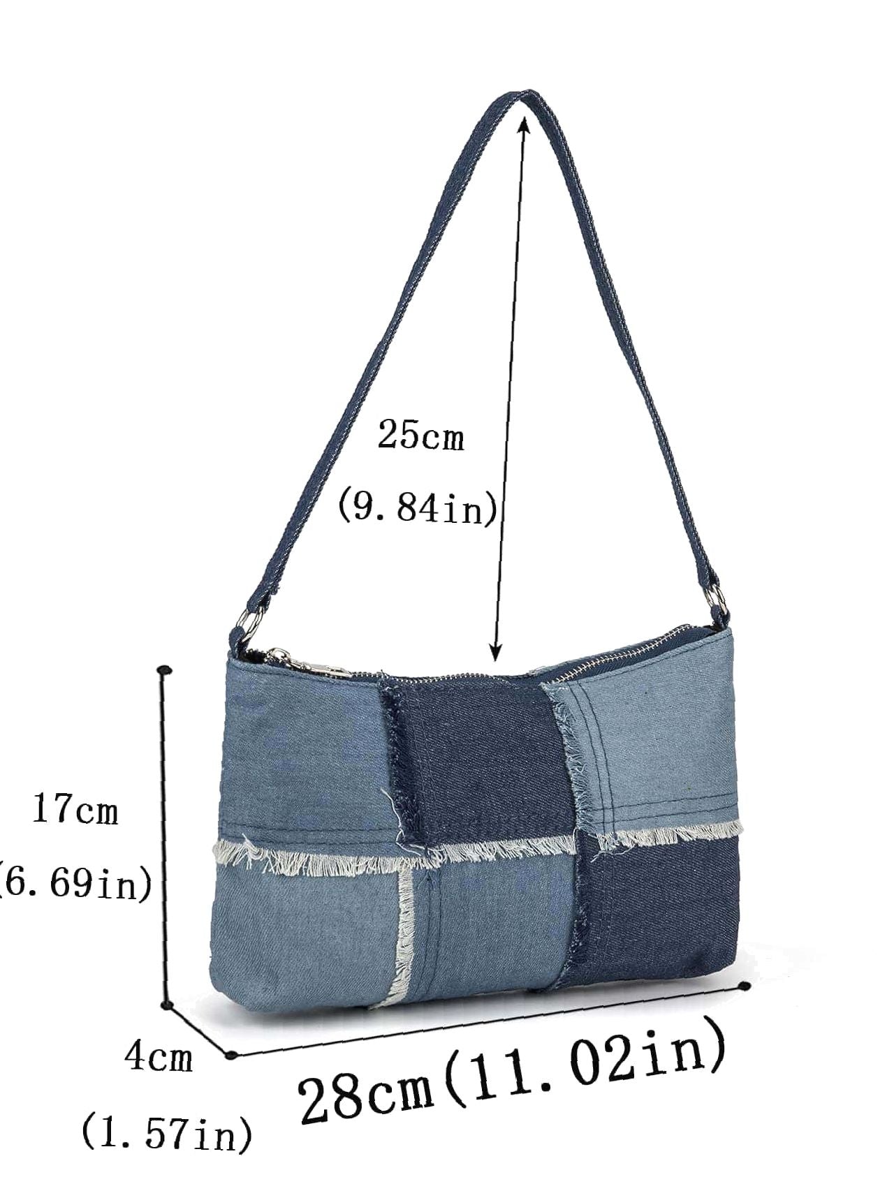 Bag For Love - Denim Raw Trim Baguette Bag  - Women Maxct Bags