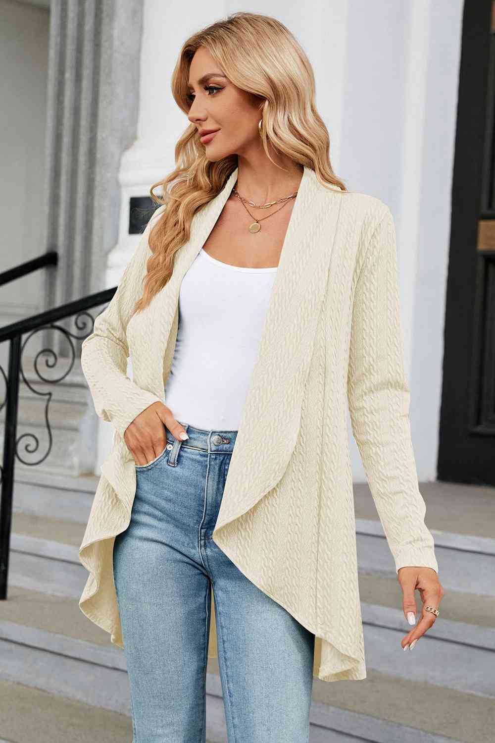 Maxct &Open Front Long Sleeve Cardigan