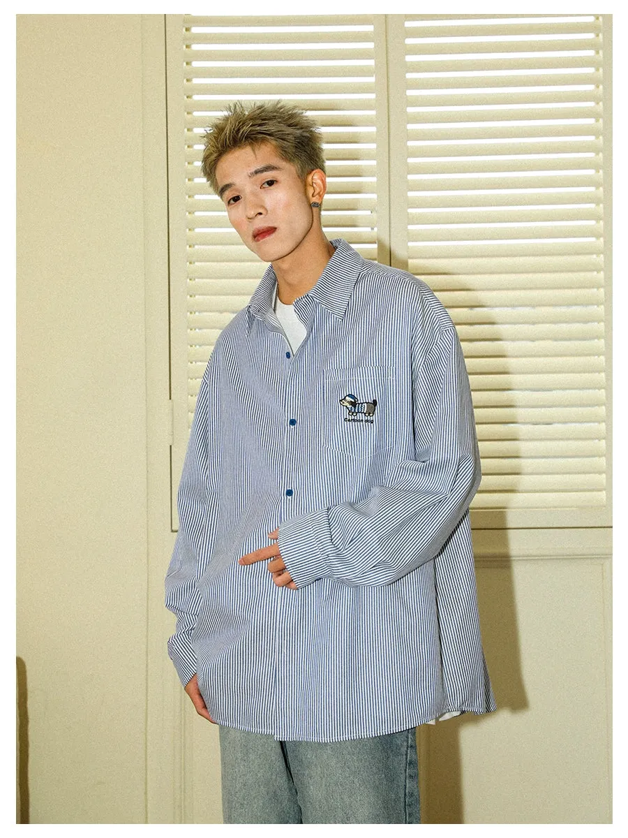 Manyston Striped Dogs Shirt Maxct