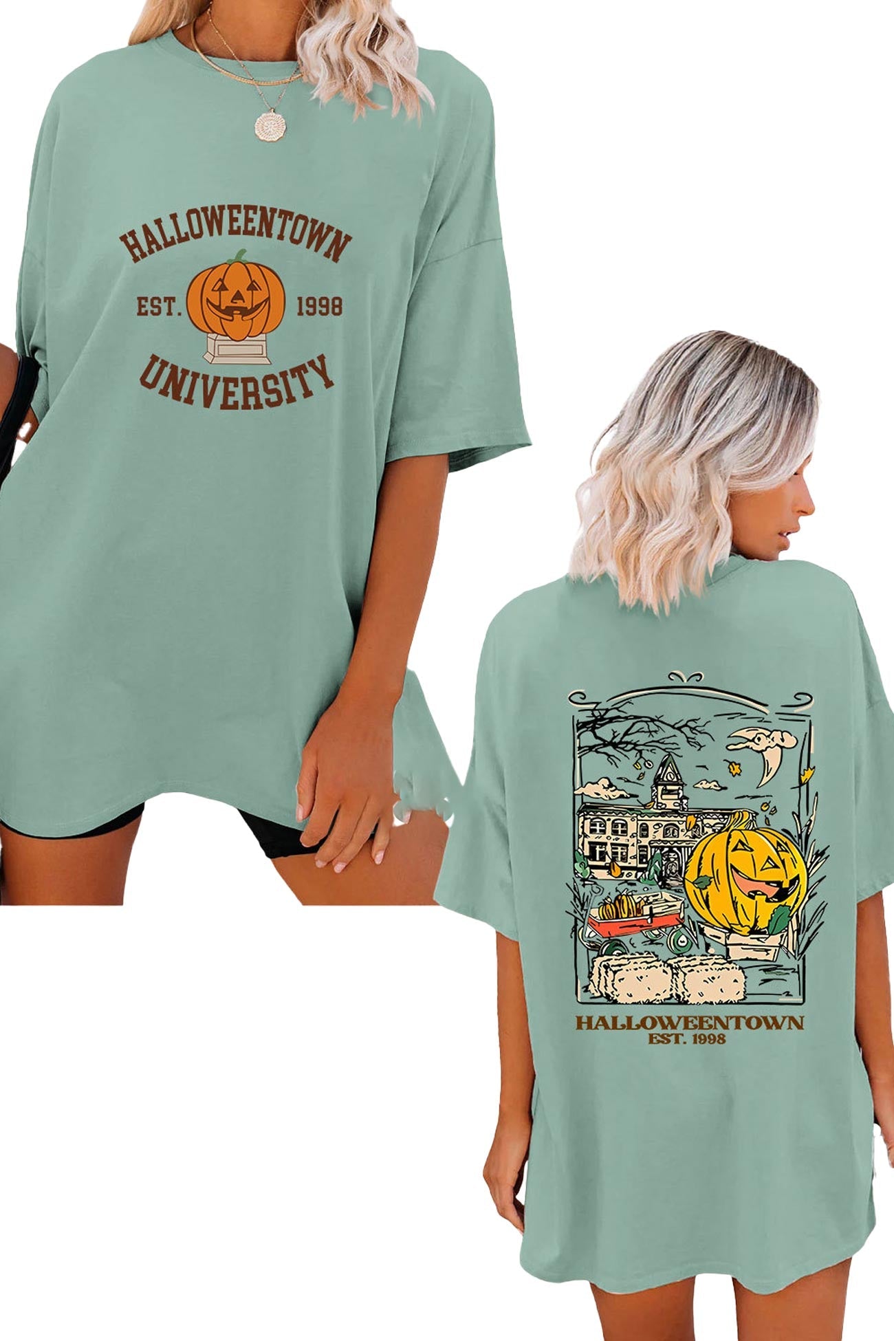 Maxct Awakecrm Halloween Town University Graphic T-shirt