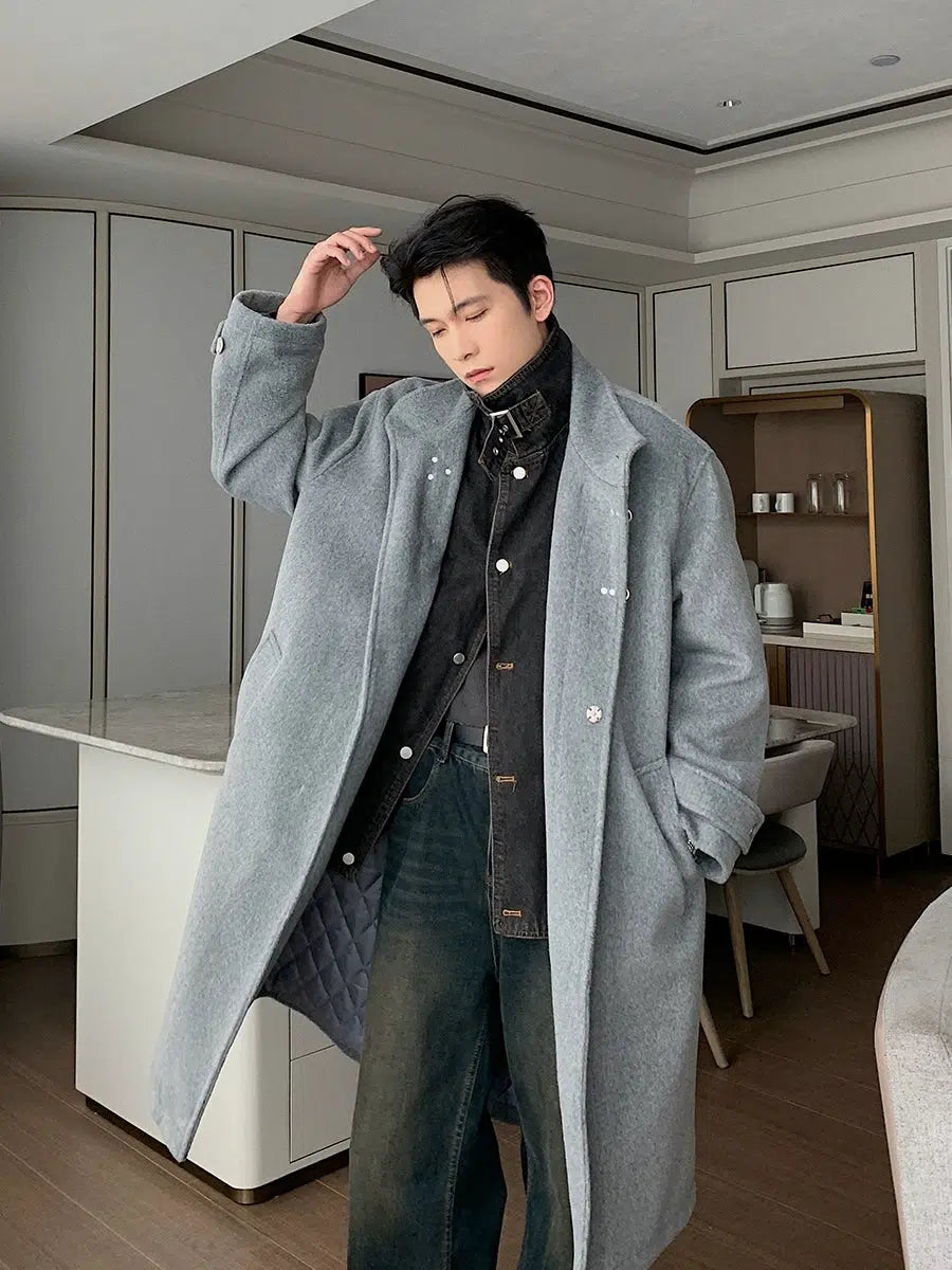 Maxct Two-piece Denim Woolen Coat