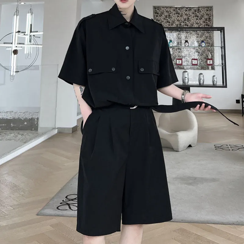 Maxct Single Breasted Shirt And Belted Shorts Set - Image 5