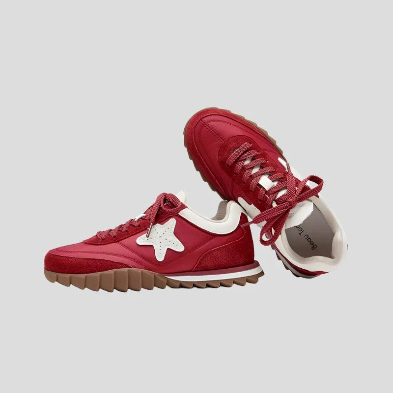 Star Applique Suede Patchwork Women's Casual Sneakers Maxct