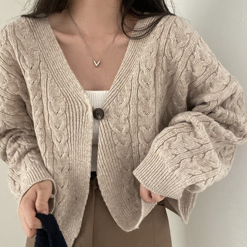 Maxct Cable Knit Oversized Button Cardigan