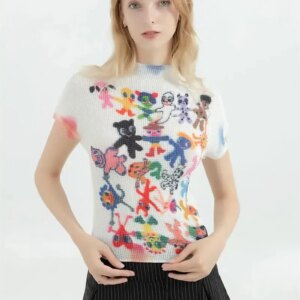 Maxct &Cartoon Figures Printed Top