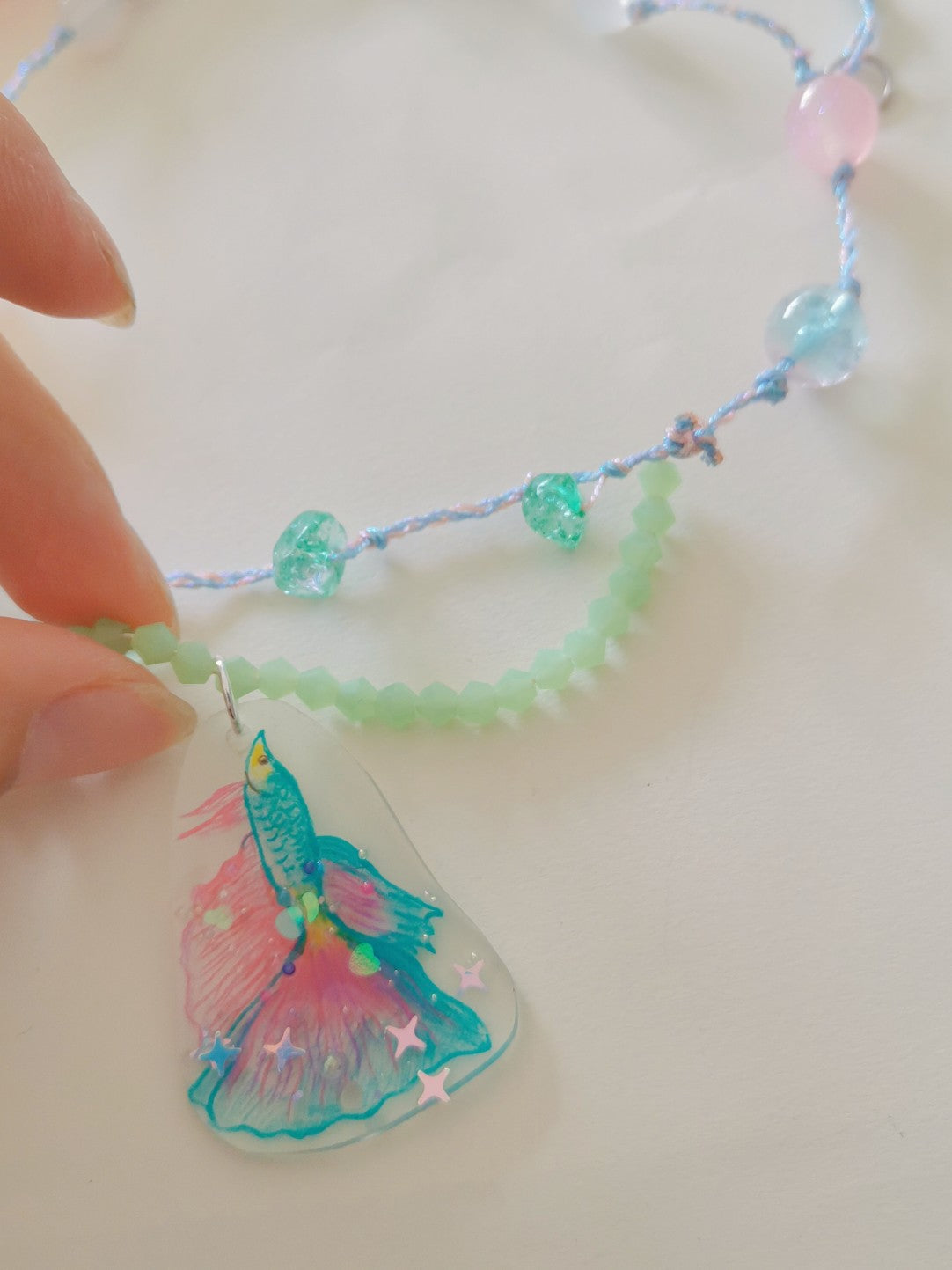 Goldfish Shrink Plastic Necklace Earrings