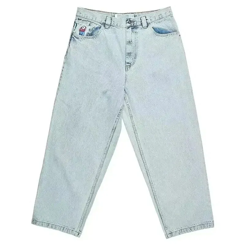 Maxct Dress Y2K Big Boy Jeans Hip-Hop Cartoon Graphic Embroidered Loose Jeans Tall