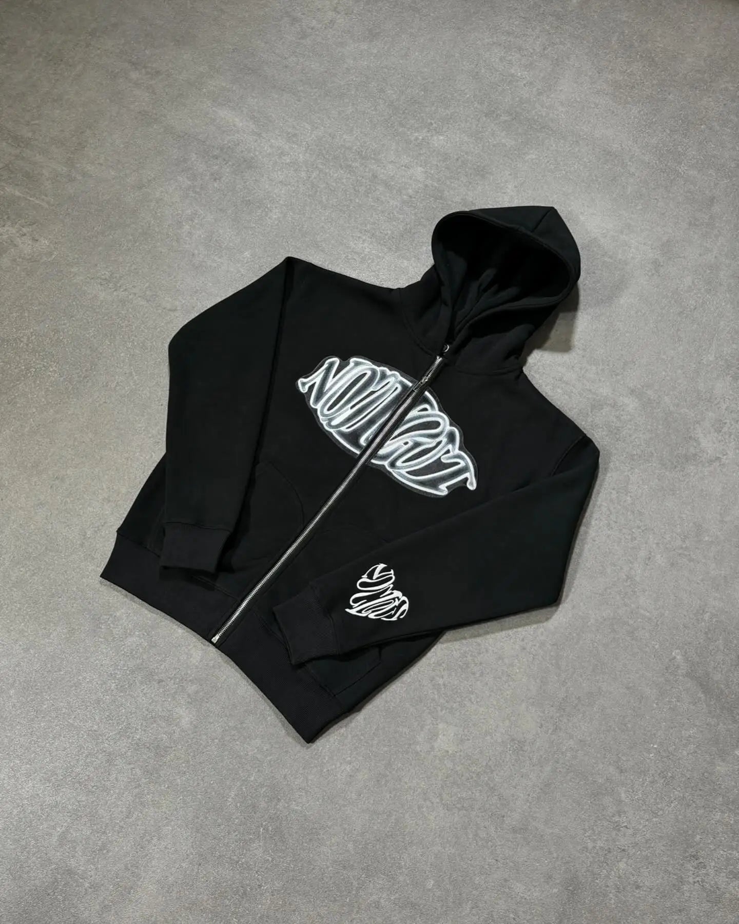 Maxct 90s Streetwear New Letter Embroidered Zipper Hoodie American Fashion Brand Retro Oversized Sweatshirt Women's Trendy Personalized Casual Jacket