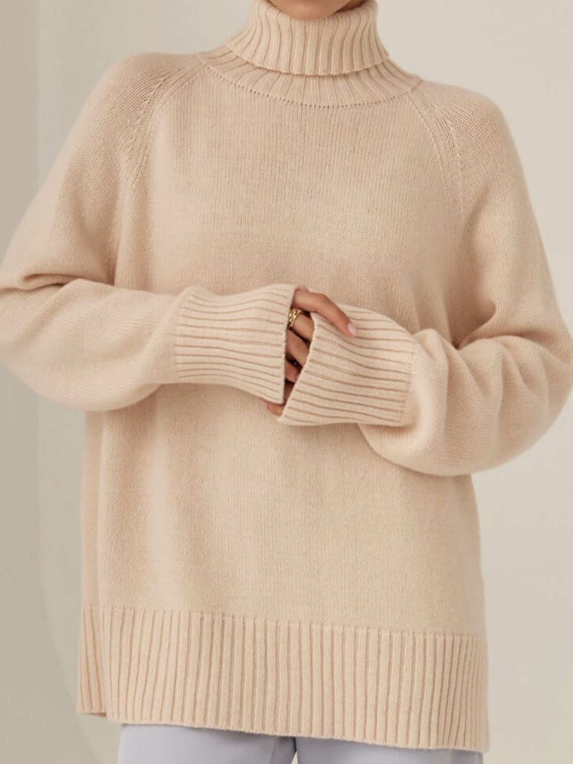 Maxct &Turtle Neck Raglan Sleeve Sweater