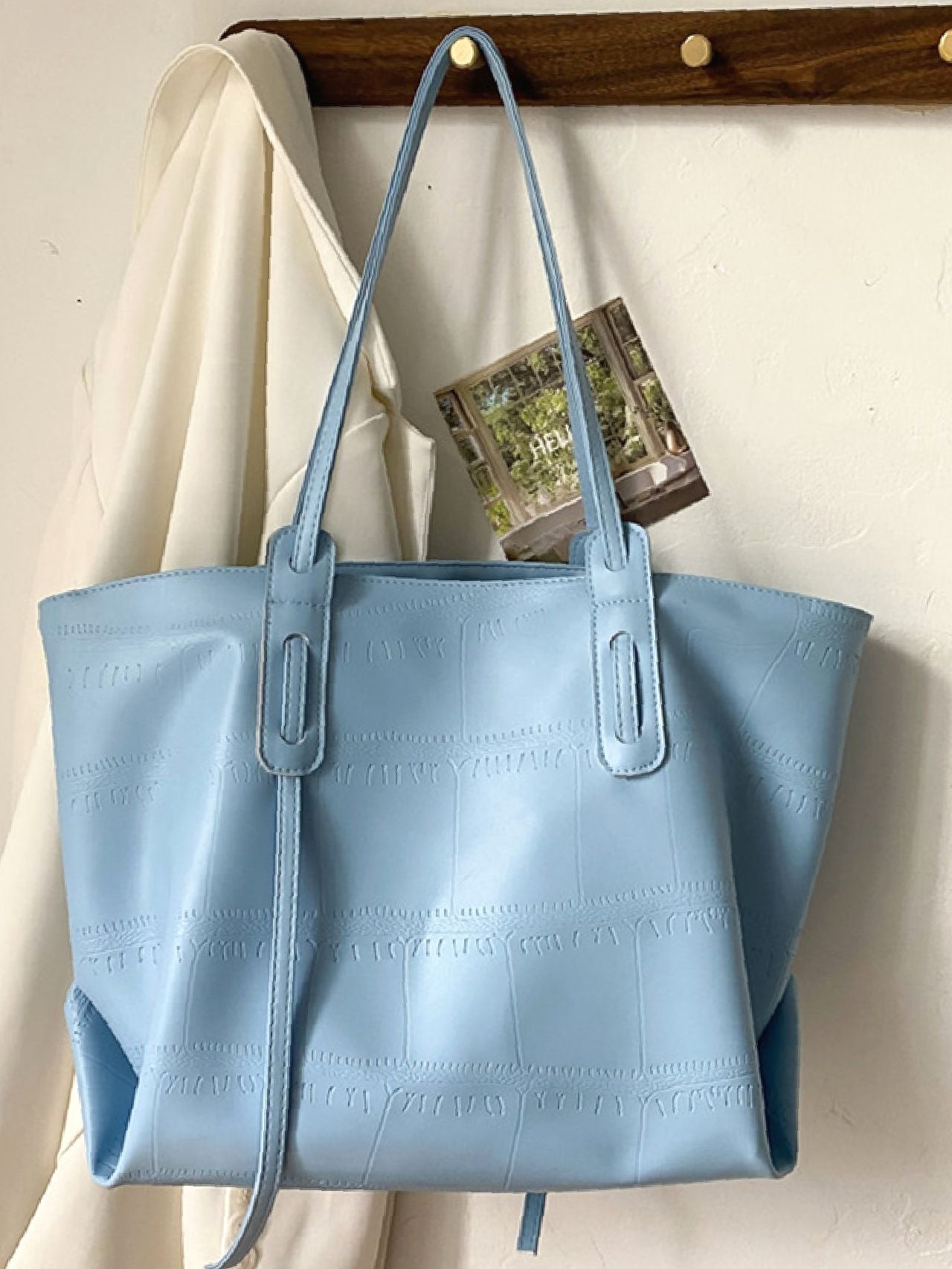 Maxct - Minimalist Textured Shoulder Tote Bag  - Women Tote Bags