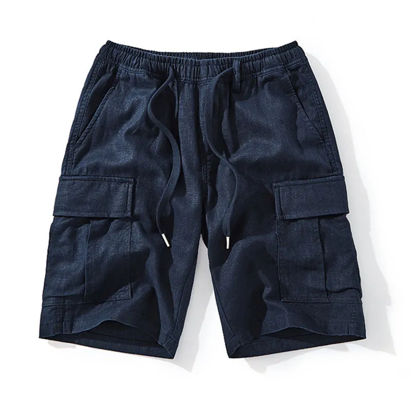Maxct Summer Retro Cotton Linen Breathable Soft Shorts