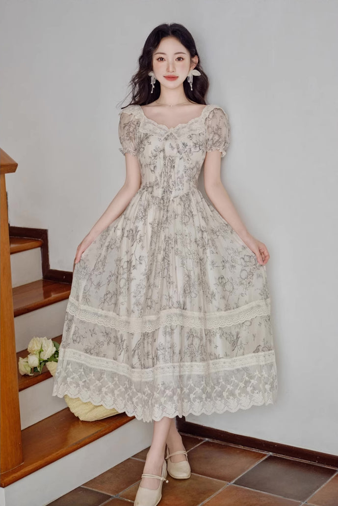 Porcelain Sketch Midi Dress Maxct