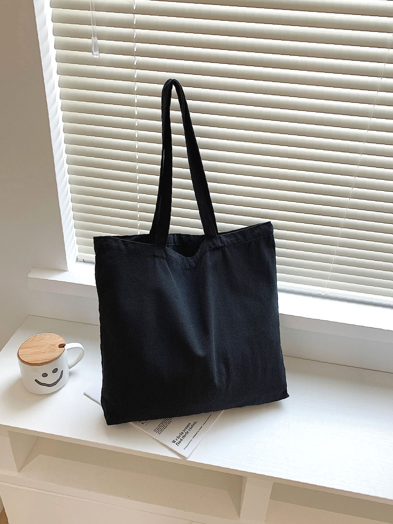 Maxct - Letter Graphic Canvas Shopper Bag  - Women Tote Bags