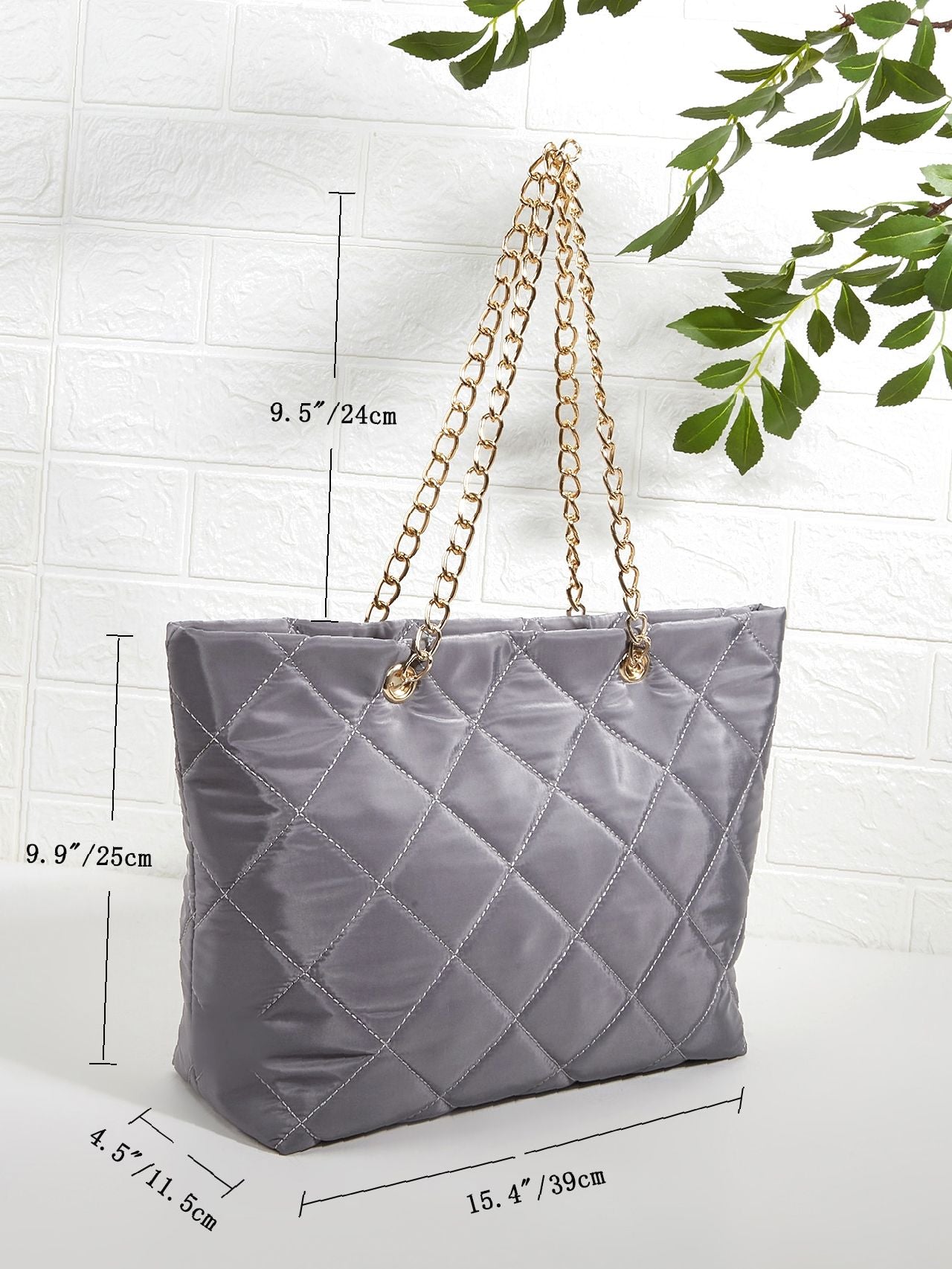 Maxct - Quilted Embossed Chain Shoulder Tote Bag  - Women Tote Bags