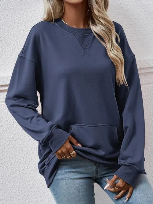 Maxct &Round Neck Long Sleeve Sweatshirt