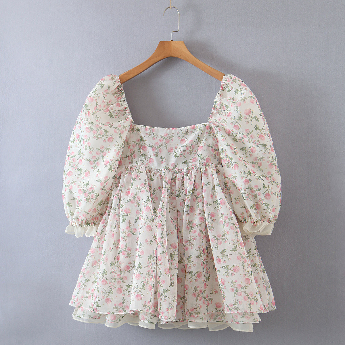 Rose Tea Reversible Mini Puff Dress Maxct