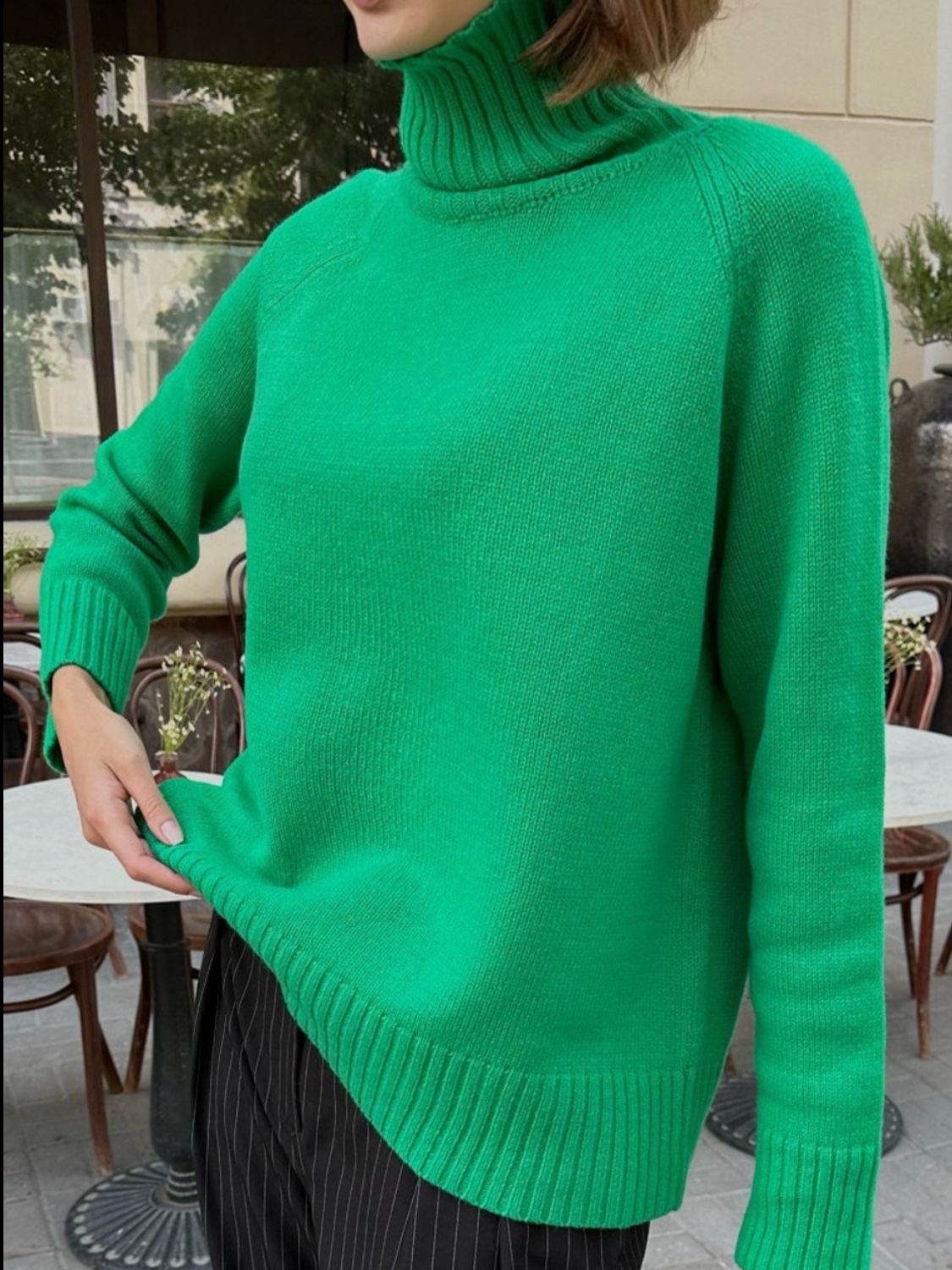 Maxct &Turtle Neck Raglan Sleeve Sweater