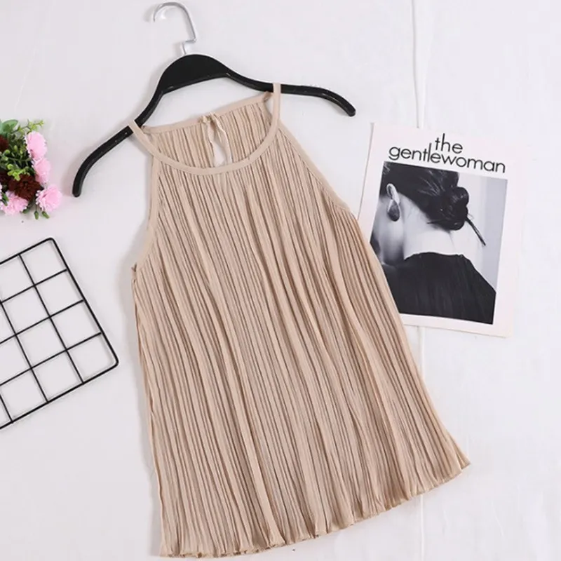 Maxct New Chiffon Tank Top Tees Women Loose Strapless Sexy Solid Elegant Tops