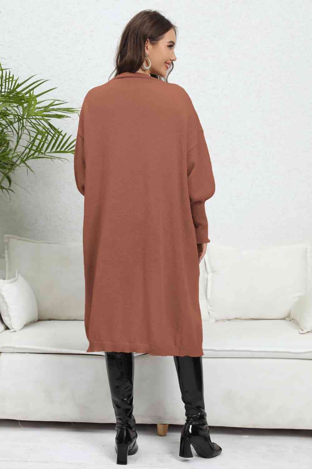 Maxct &Open Front Dropped Shoulder Cardigan
