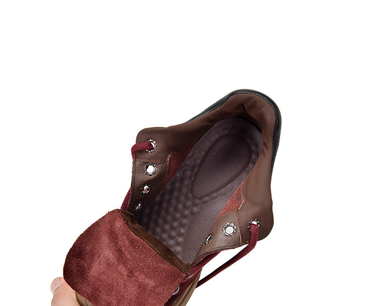 Vintage Leather Lace-Up Short Boots Maxct