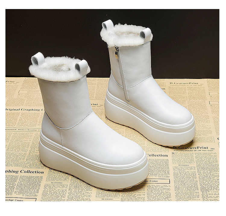 8cm Warm Microfiber Boots for Women - true-deals-club