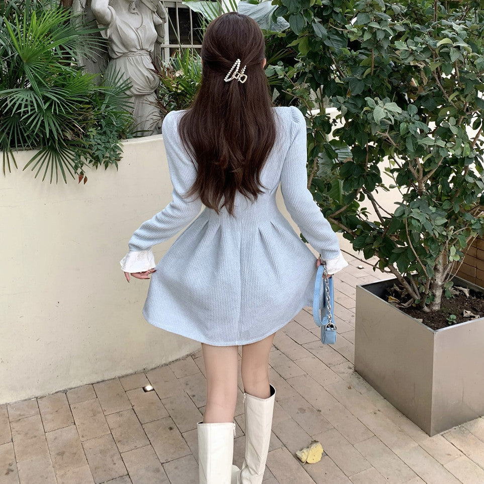 Sweet Bow Peter Pan Knit Dress Maxct