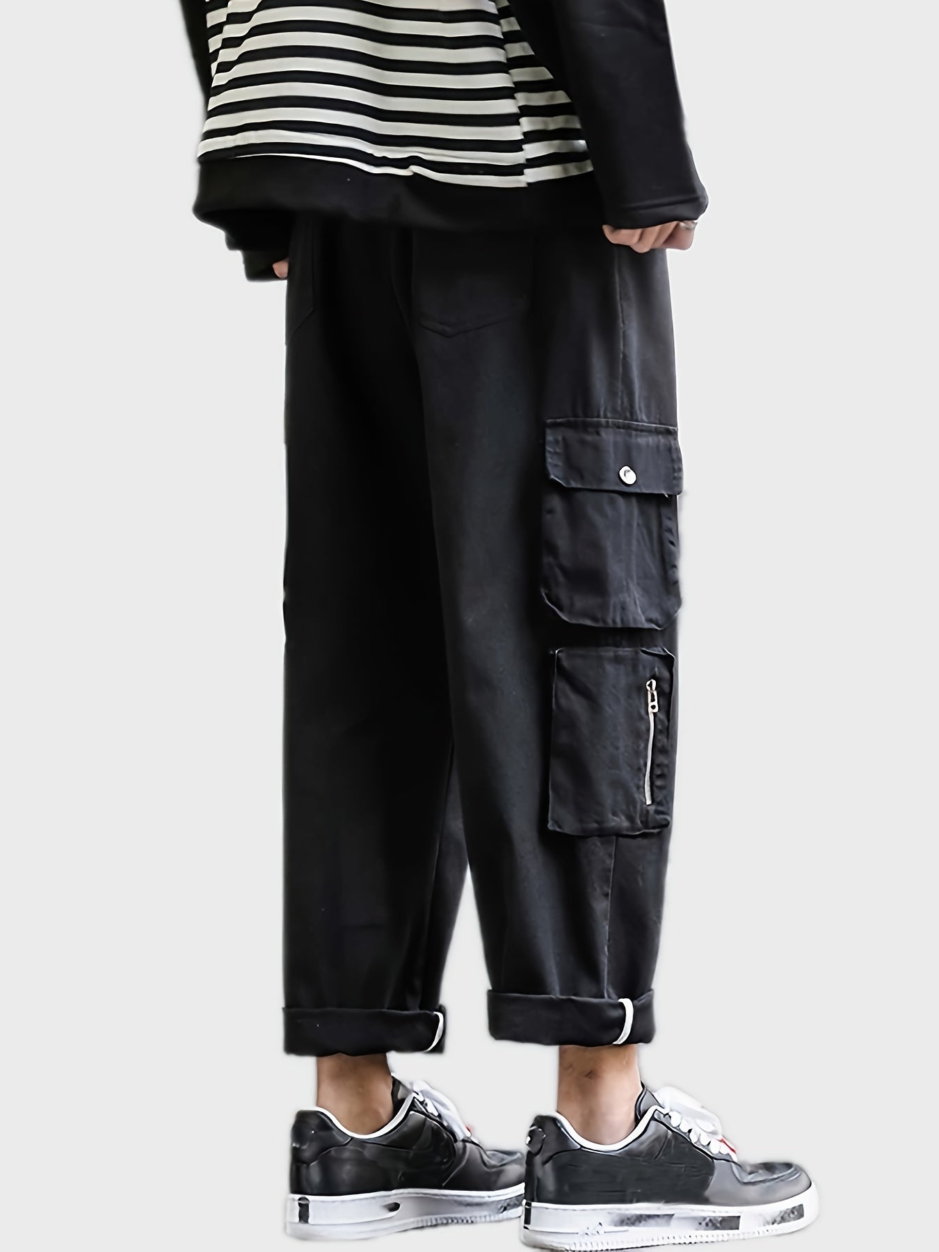 Maxct  Men's Casual Zipper Pockets Cargo Pants For All Seasons