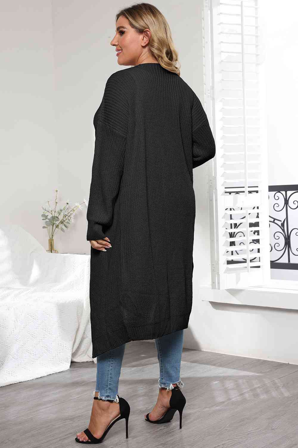 Maxct &Plus Size Open Front Long Sleeve Cardigan