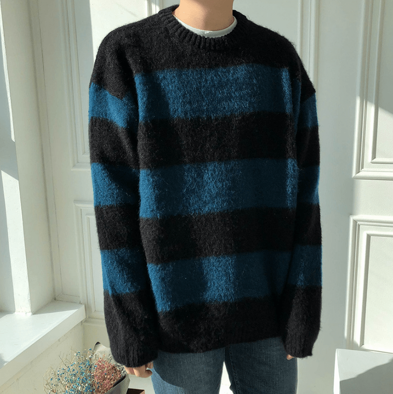Maxct 5566 Knitted Stripe Pullover Sweater