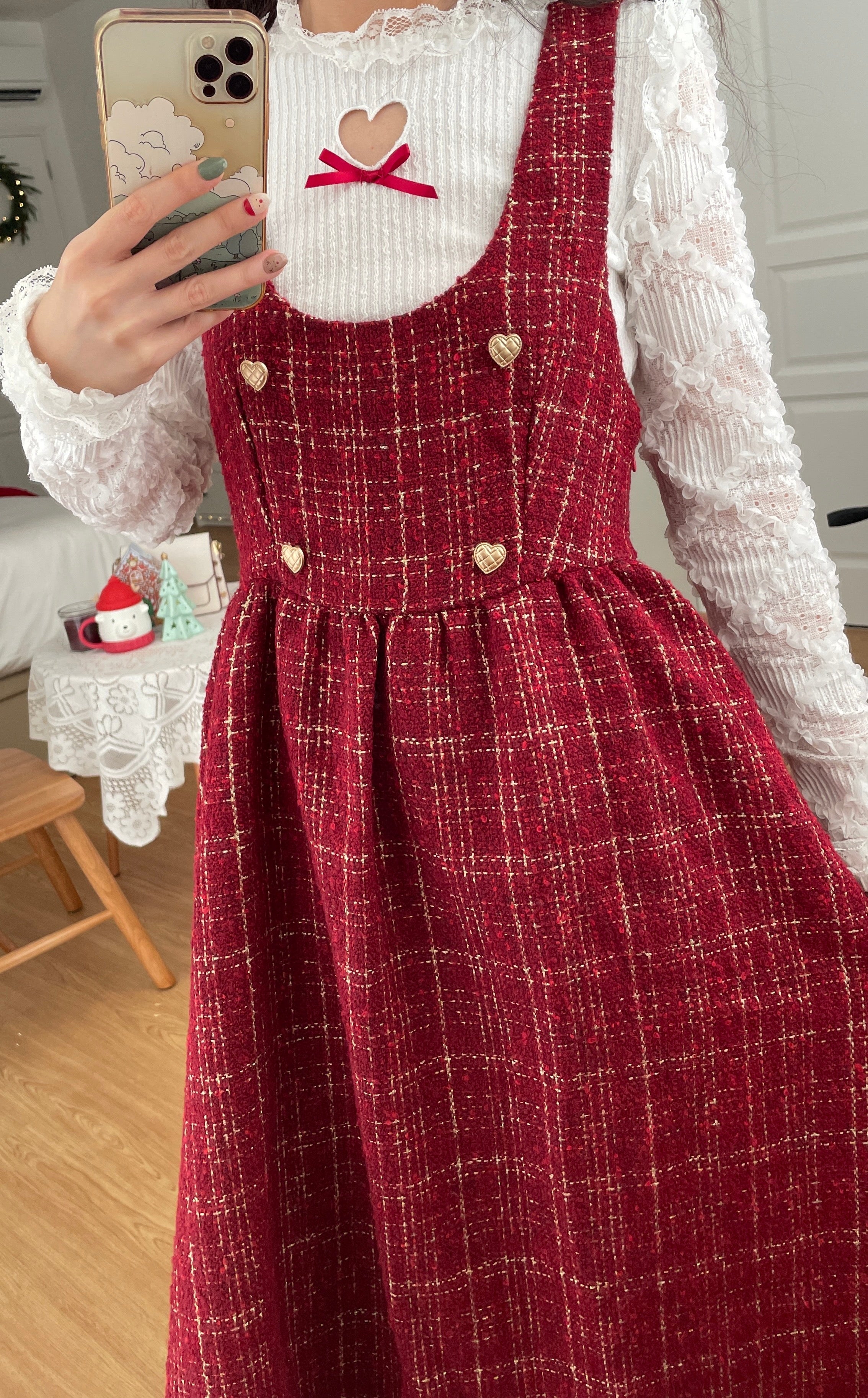 Sweet Apple Pie Plaid Pinafore Dress Maxct - Image 12
