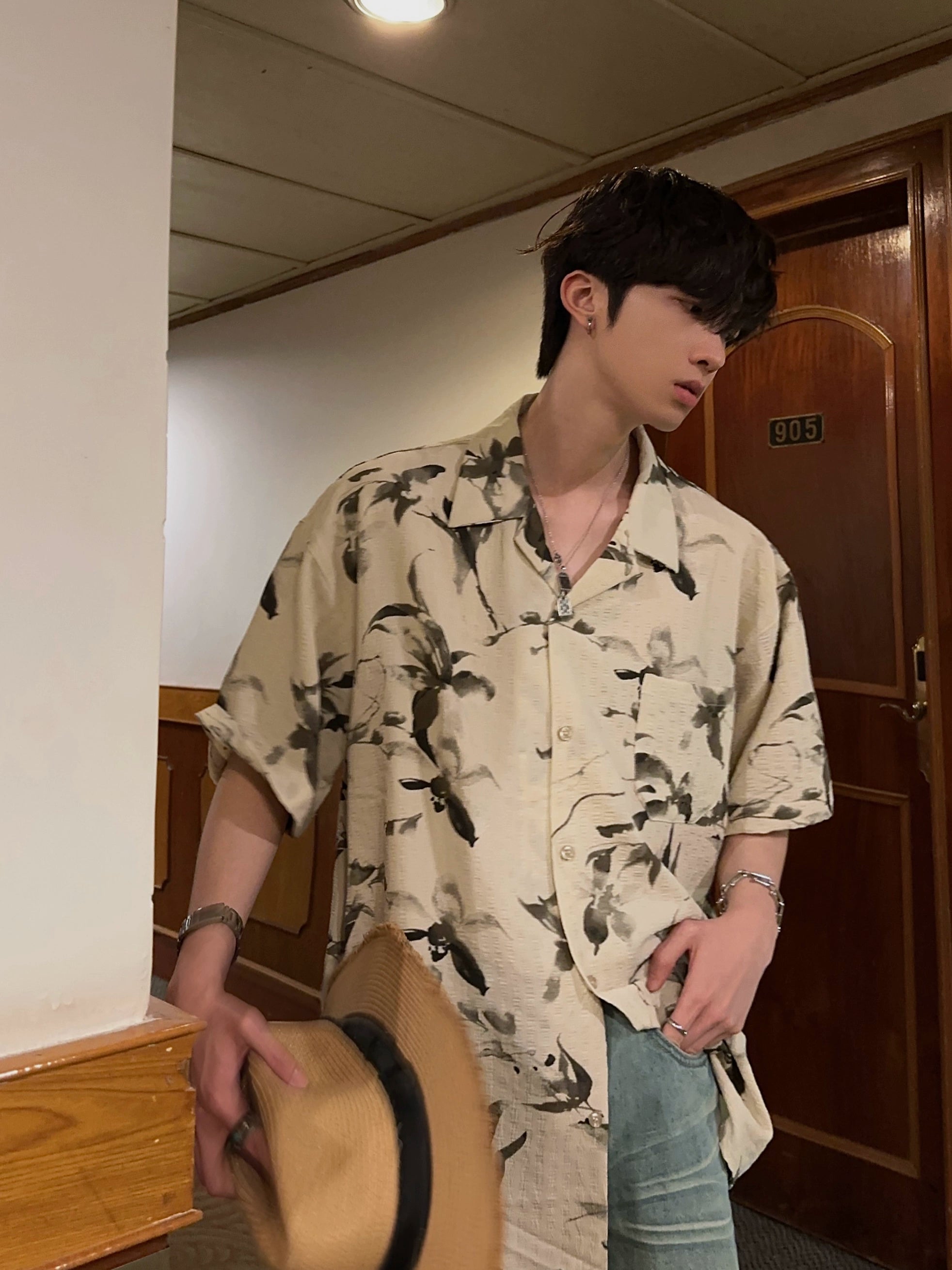 JM Flower Pattern Shirt Maxct