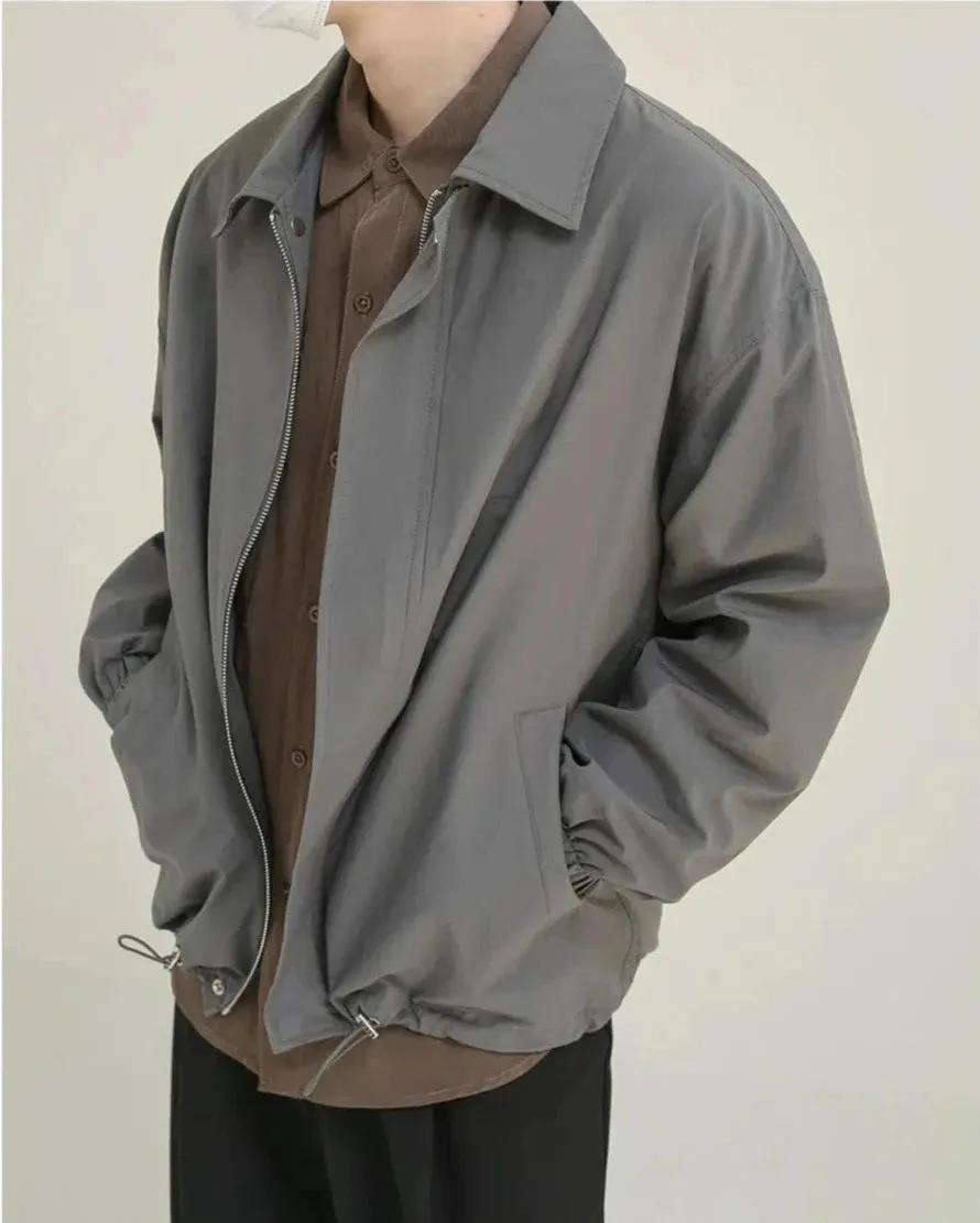 Maxct Lapel Drawcord Hem Jacket