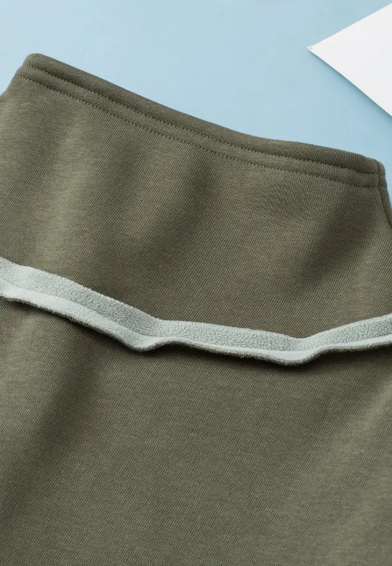 Maxct &Exposed Seam Half Snap Long Sleeve Sweatshirt