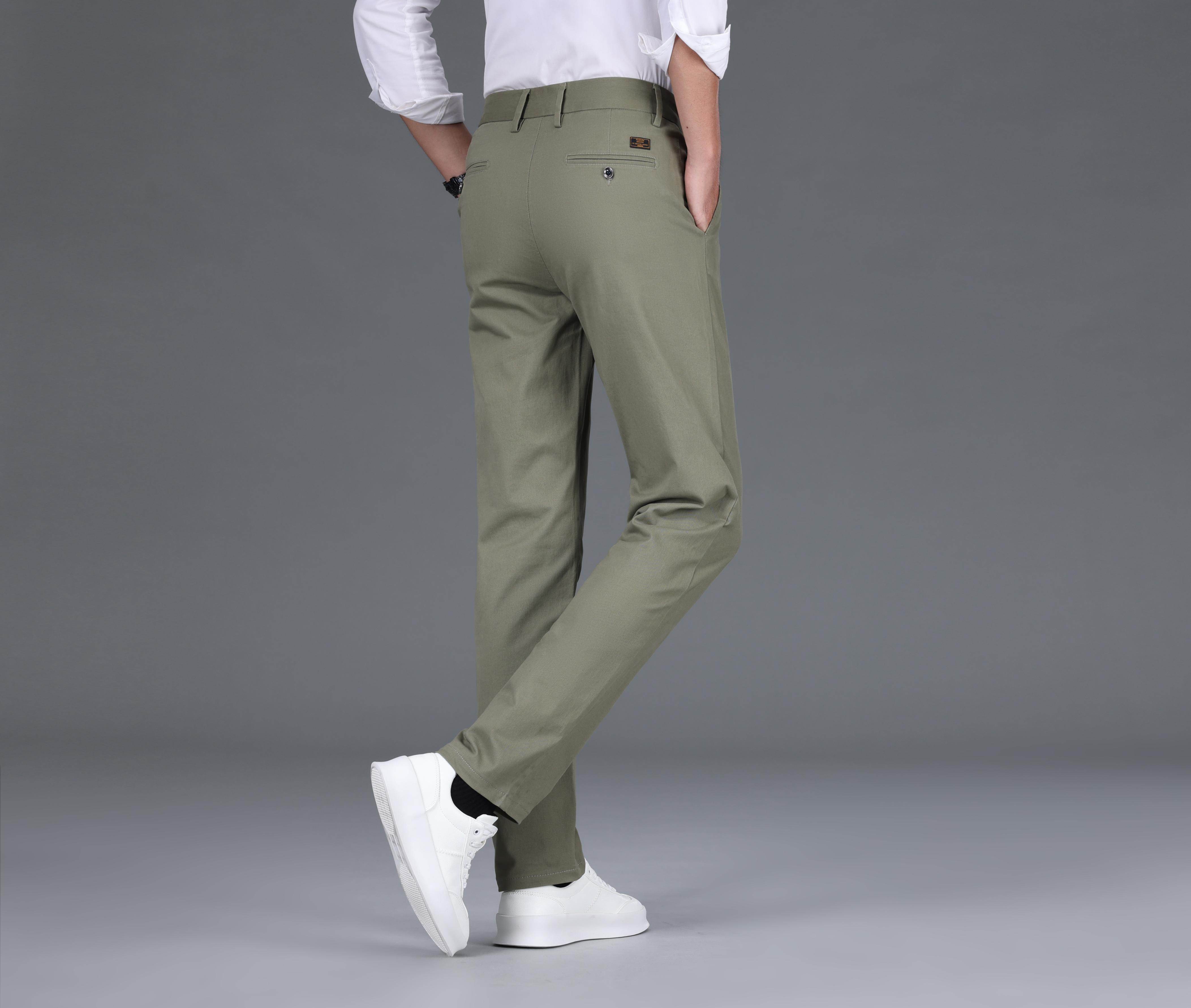 Men's Casual Pants For Fall Winter Business, Classic Design Stretch Dress Pants