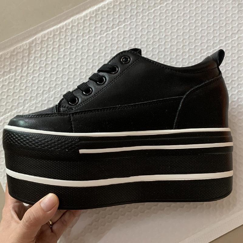 Leather Platform Sneakers for Women Maxct