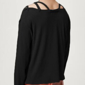 Maxct - Mens Solid Long Sleeve Knotted Knit Sweater