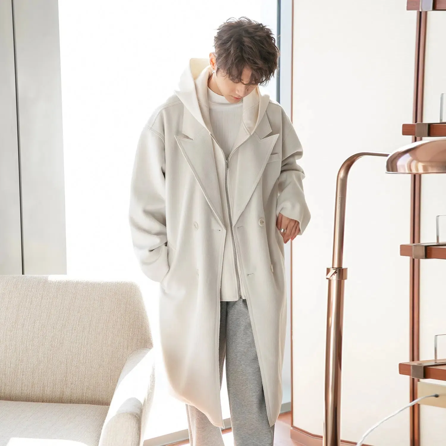 Maxct Two Piece Hooded Sweater Trench Coat