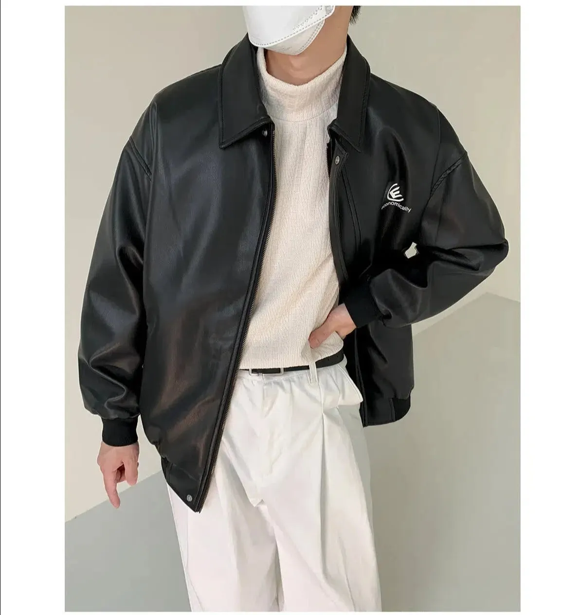 Maxct Shiny Black PU Leather Jacket