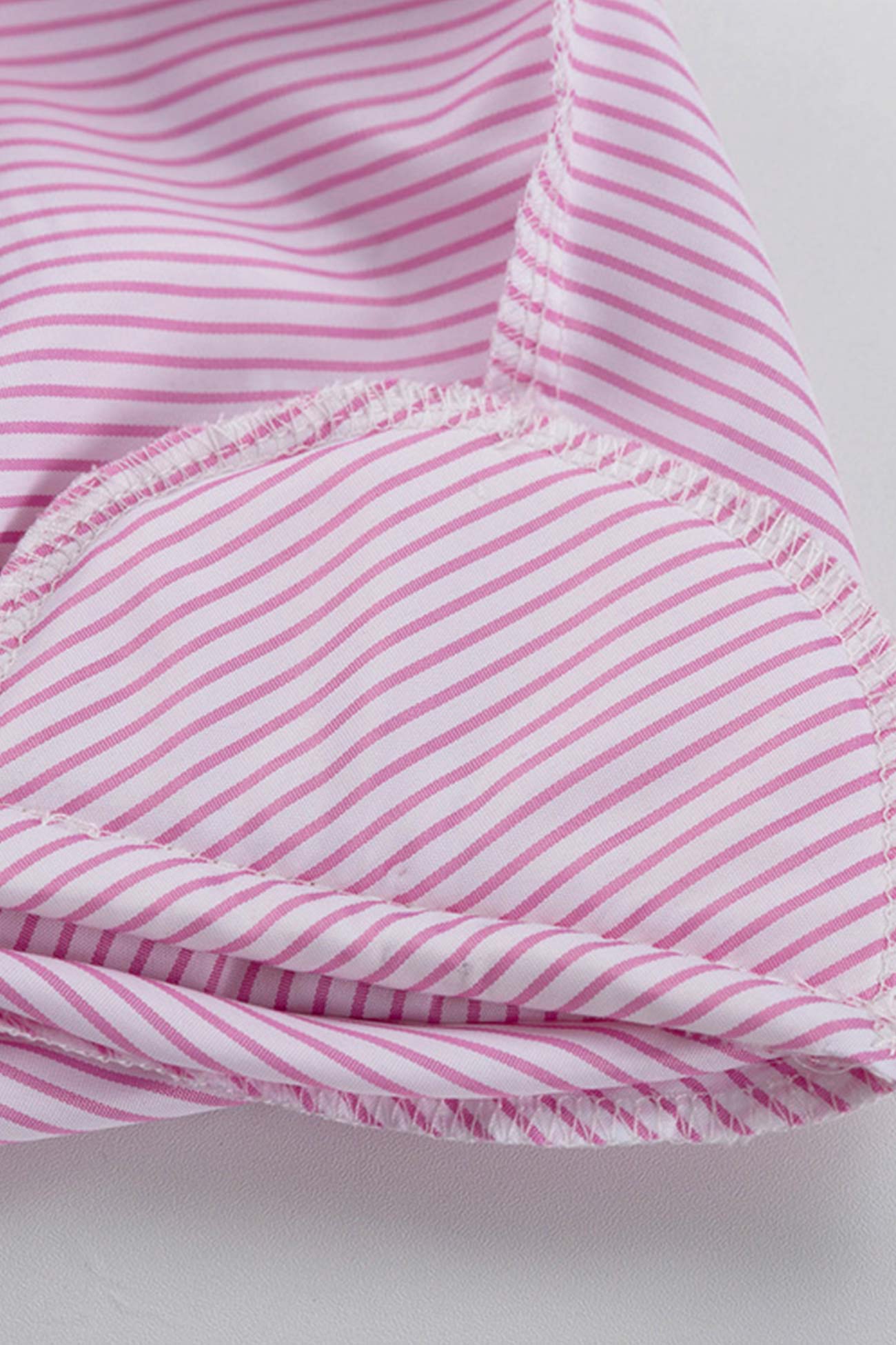 Maxct Pink Striped Print Shirt Mini Skirt Suits