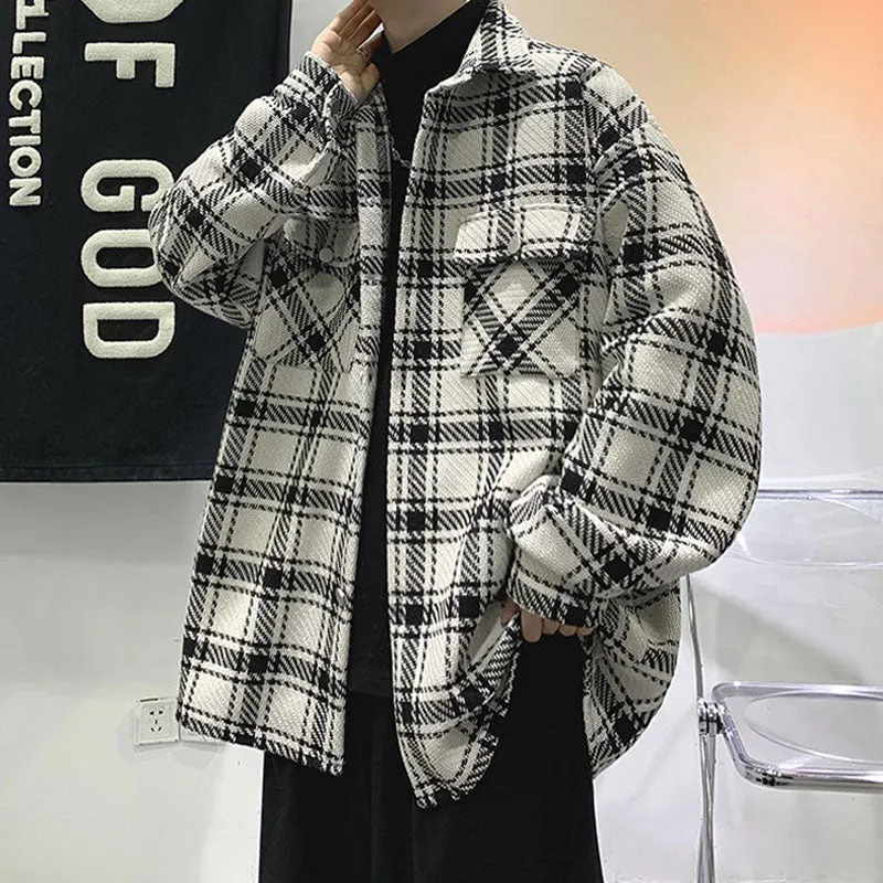 Retro Plaid Long-sleeved Shirt Maxct
