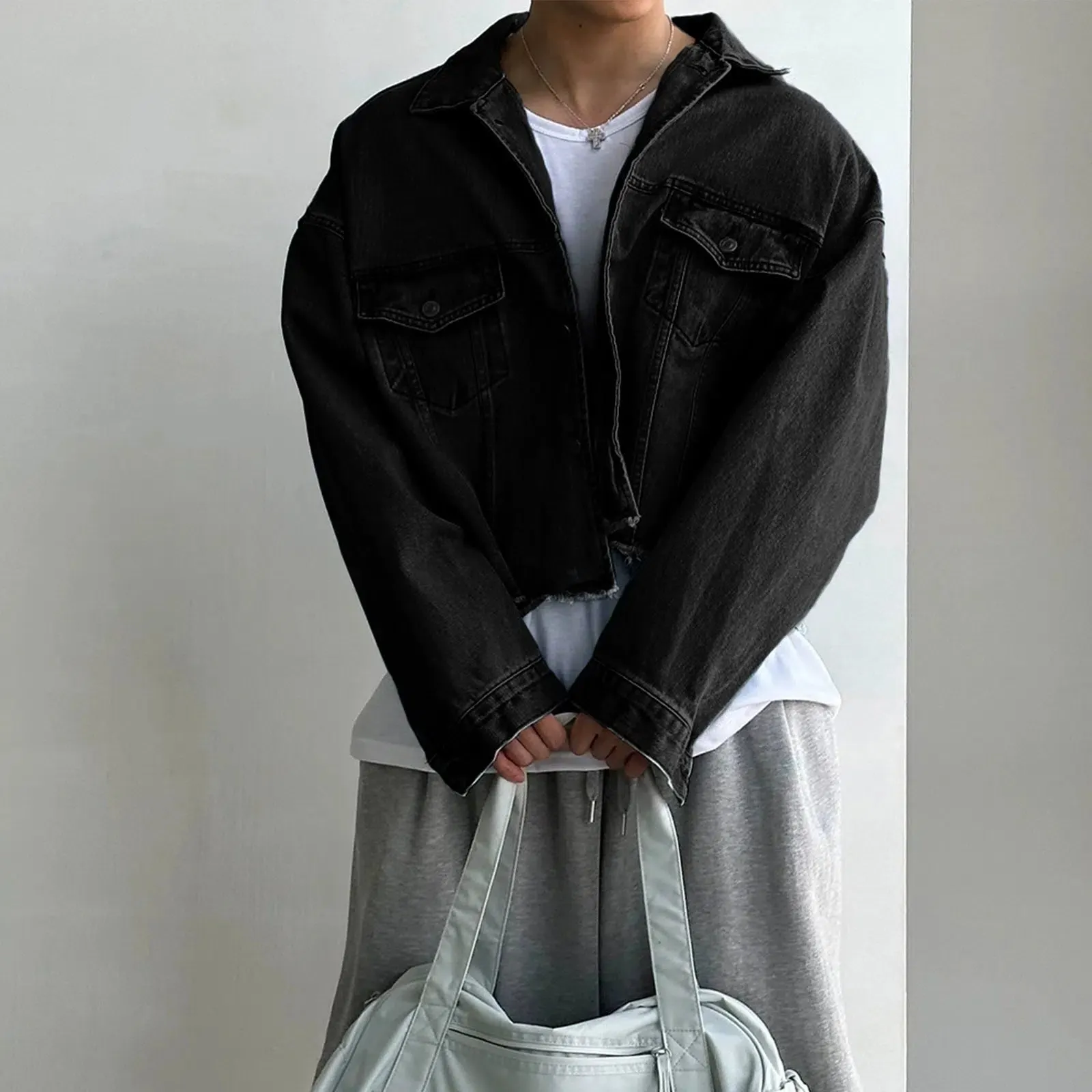 Maxct Casual Distressed Denim Jacket
