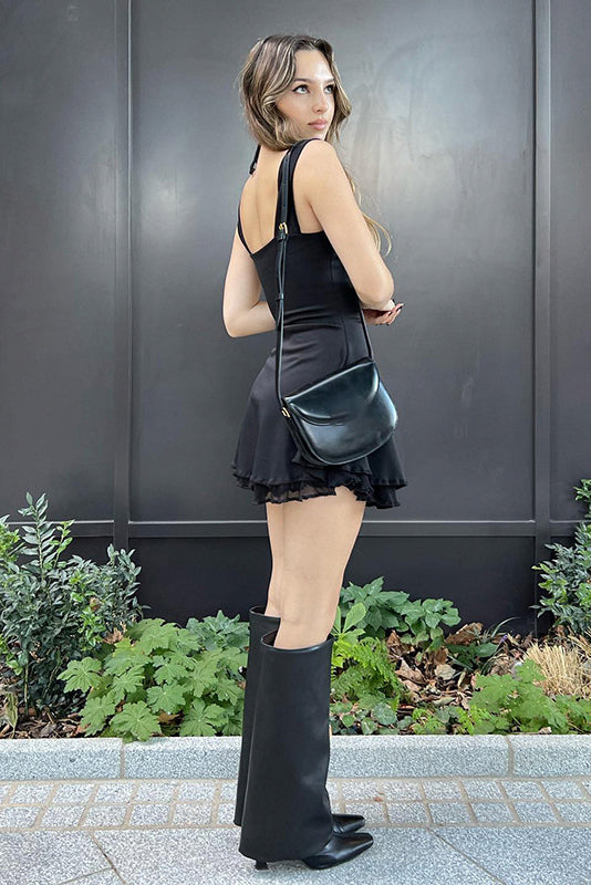 Sleeveless Black Mini Dress Maxct