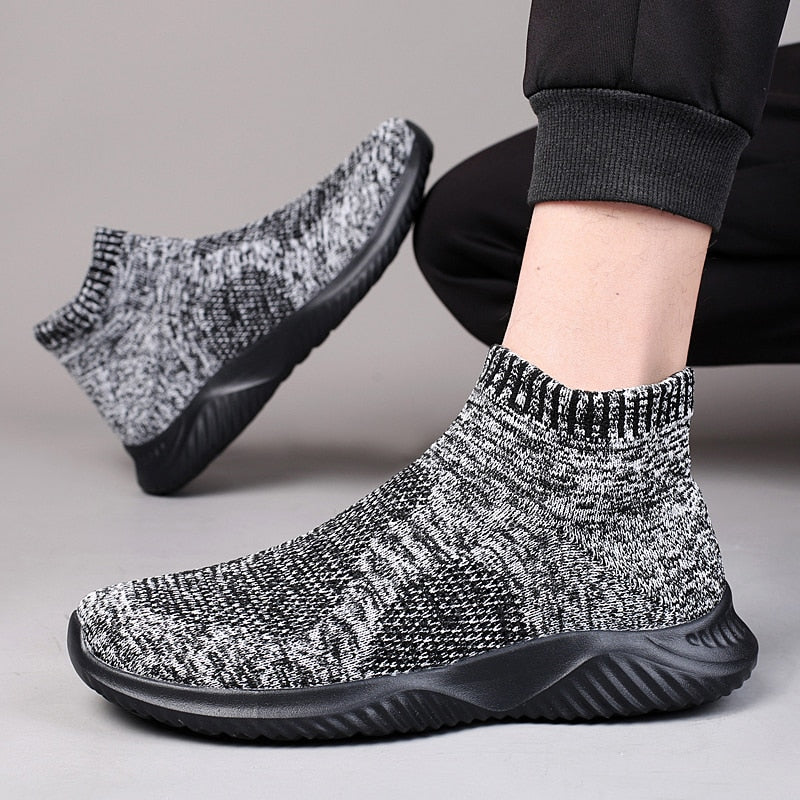 High Top Knit Air Mesh Sneaker Socks for Men Maxct