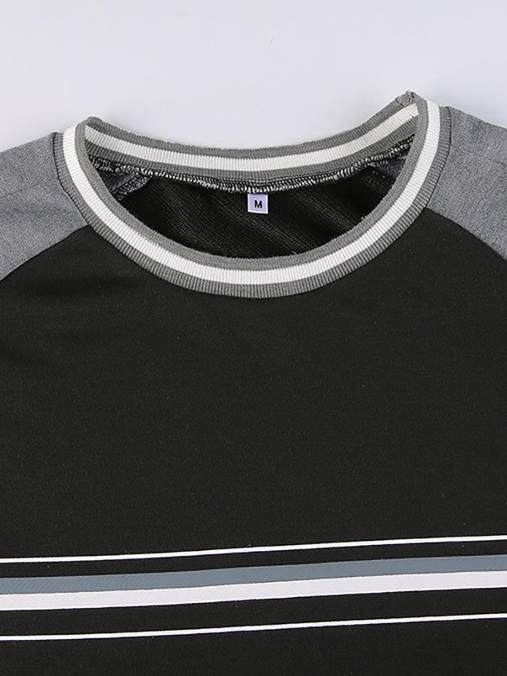 Maxct Patchwork Striped Crew Sweatshirt