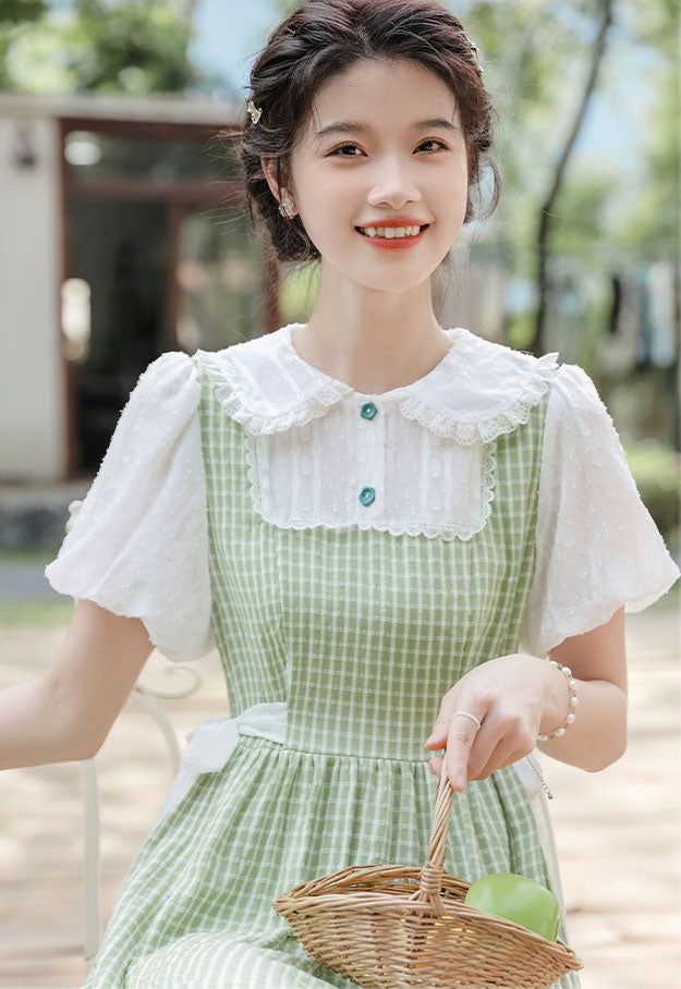 Gingham Picnic Twofer Dress Maxct