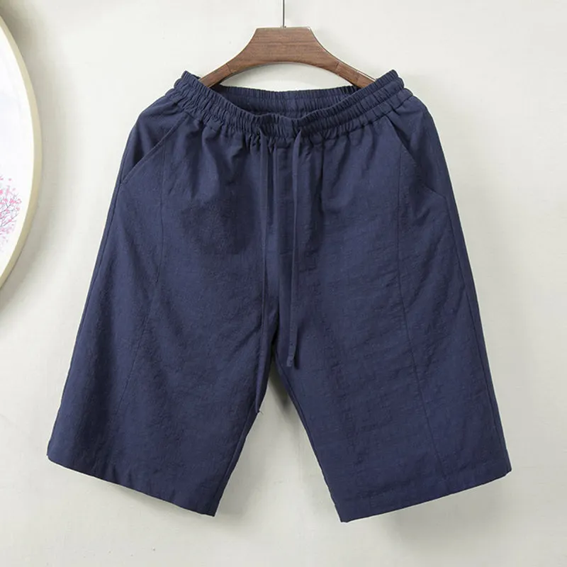 Maxct Summer Cotton Linen Loose Shorts