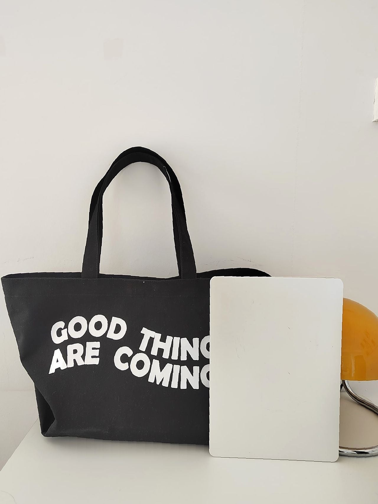 Maxct - Slogan Graphic Large Capacity Shopper Bag  - Women Tote Bags