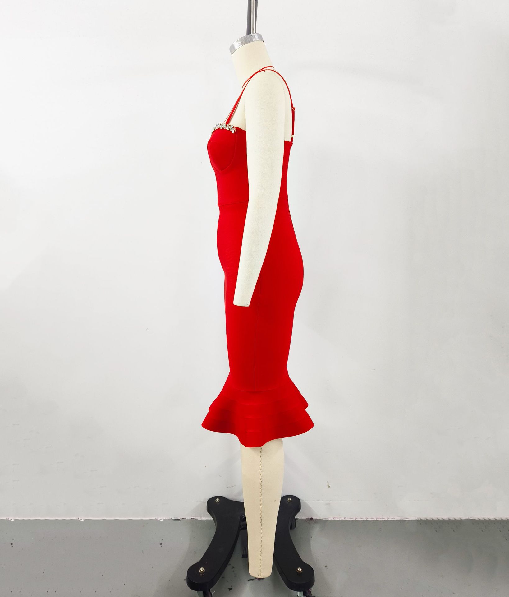 Women's Christmas Dress Autumn Women's Design Sense Diamond Bandage Dress Elegant Fishtail Dress
