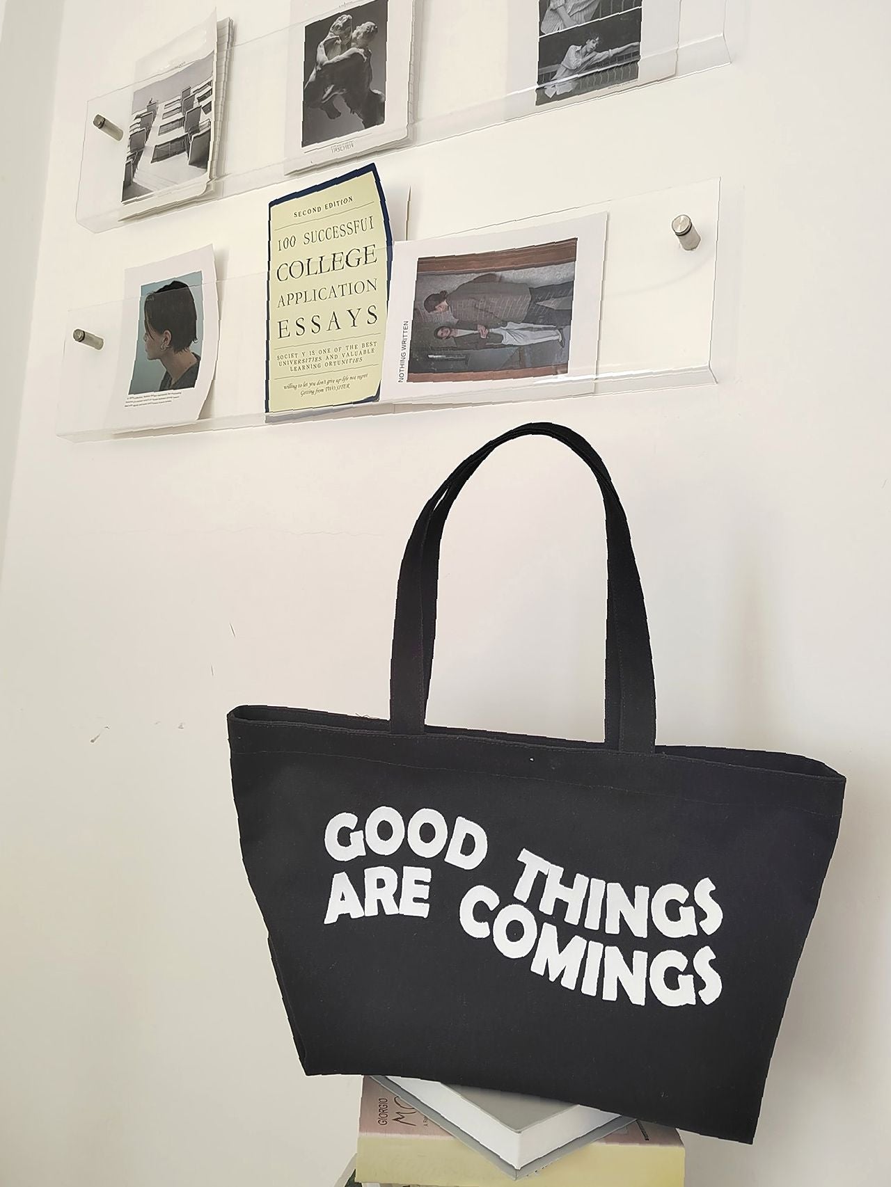 Maxct - Slogan Graphic Large Capacity Shopper Bag  - Women Tote Bags